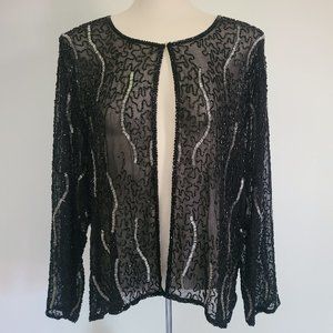 Vintage Beaded Semi-Sheer Cardigan (M/L)